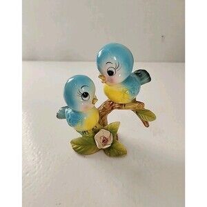 Vintage Norcrest Two Bluebirds on Branch Figurine Blue Bird Lefton SEE PICTURES